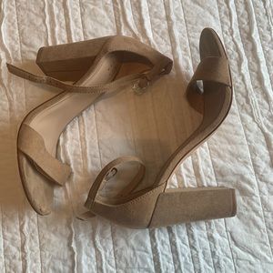 nude suede heels